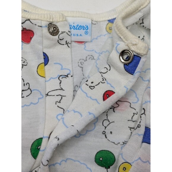 Carter's Balloon Bear Sleepsack Hat Blanket 90s Baby Clothes USA Cotton Vintage - Picture 3 of 12